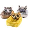 Fashion House Cartoon-Design Sofa Soft Warm Cotton Nest Pet Dog Beds Puppy Kennel - Yellow Dog - S 34x45 cm