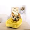 Fashion House Cartoon-Design Sofa Soft Warm Cotton Nest Pet Dog Beds Puppy Kennel - Yellow Dog - M 45x55 cm