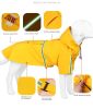 large and small dog raincoat cloak type reflective strip pet raincoat windproof rainproof dog hooded raincoat - yellow - L (3-5kg)