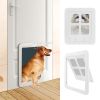 Foldable Plastic Pet Dog Cat Flap Door Pet Screen Dog Fence Home Automatic Flap Door - White - S 24x29 cm