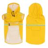 Pet raincoat for large and small dog; PU waterproof big dog raincoat; outdoor reflective dog raincoat - Yellow - XL