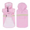 Pet raincoat for large and small dog; PU waterproof big dog raincoat; outdoor reflective dog raincoat - Pink - 3XL