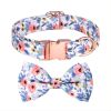 1pc Adjustable Soft Dog Collar With Print Flower Multicolor Cute Patterns - Orange - S