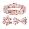 1pc Adjustable Soft Dog Collar With Print Flower Multicolor Cute Patterns - Dodge Blue - L