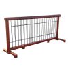 Wooden dog gate; free standing wire mesh pet gate; expandable; MAHOGANY - as Pic