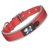 Pet dog collar; diving cloth reflective nylon collar; medium and large dog collar - Color ribbon: red - L 2.5*(48-58)CM