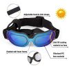 Dog Goggles Small Dog Sunglasses UV Protection Big Cat Glasses Fog/Windproof Outdoor Doggy Eyewear with Adjustable Band for Small Dogs - Black