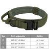 Tactical Pet Collar; Dog Collar With Handle; Military Heavy Duty Dog Collars For Medium Large Dogs - Army Green - M