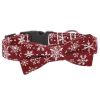 Sunflower Christmas Pet Collar Pet Bow Tie Collar With Adjustable Buckle For Dogs And Cats - Brick Red - XS