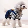 Pet Clother For Small & Medium Dogs; Cartoon Bear Design Dog Four-legged Jumpsuit; Pet Apparel - Royal Blue - L