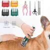 Dog Hair Clippers Set Low Noise Rechargeable Cordless For Dogs; Dog Grooming Clippers - Green - Standard Version