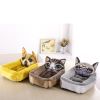 Fashion House Cartoon-Design Sofa Soft Warm Cotton Nest Pet Dog Beds Puppy Kennel - Yellow Dog - S 34x45 cm