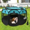 Folding Dog House Octagonal Cage Pet Cage Portable Pet Tent Large Dogs House - Brown - S 74x74x43 cm