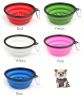 Portable Pet Feeder Travel Foldable Pet Dog Bowl Silicone Collapsible Slow 350ml/1000ml Feeding Bowl  - Pink - Diameter 13 cm