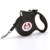 Retractable Dog Leash with Anti-Slip Handle for small medium dog; 16.4ft Dog Walking Leash for Small Medium Dogs up to 55lbs - black - 16.4ft