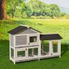 Chicken House; 58" Waterproof Wooden Animal Hutch; Indoor Outdoor Chicken Coop Rabbit Hutch Kit w/Roof; Garden Backyard Rabbit Cage/Guinea Pig House/H