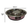 Slow Feeder Spill Proof Pet Bowl with Rubber Base and Bone Design; Pink and Black - as Pic