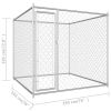 Outdoor Dog Kennel 76"x76"x72.8" - Silver