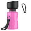 Portable Dog Water Bottle Foldable Pet Feeder Bowl Water Bottle Pets Outdoor Travel Drinker Bowls Drinking Bowl Puppy BPA Free - Pink 500ml - Wholesal