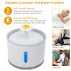 2.4L Automatic Dog Cat Water Fountain Electric LED Pet Flower Water Dispenser Ultra Silent Health Cat Waterer Auto Off Level Window - Grey - US Plug