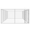 Outdoor Dog Kennel Galvanized Steel 25'x13'x6.6' - Silver
