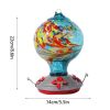 Hummingbird Feeders For Outdoors Hanging; Hand Blown Glass Hummingbird Feeder with Attractive Spiral Pattern For Garden Decor - colorful - 25*15.5*15.