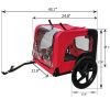 Bicycle trailer for pets outdoor foldable red color dog trailer with reflectors and safty flag - as Pic