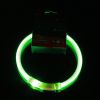 PET LED LIGHT-UP Glow-in-the-dark USB RECHARGEABLE COLLAR Dog Night Safety Flash - Green