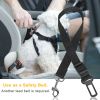 2Pcs Pet Dog Seat Belt Leash Adjustable Pet Dog Cat Safety Leads Harness - black