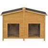 47.2 ' Large Wooden Dog House Outdoor;  Outdoor & Indoor Dog Crate;  Cabin Style;  With Porch;  2 Doors - Brown