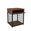 JHX Furniture Dog Crates for small dogs Wooden Dog Kennel Dog Crate End Table; Nightstand(Rustic Brown) - Rustic Brown