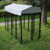 Dog Kennel with Roof Cover Heavy Duty Dog Crate for Medium and Large-sized Dogs, Black (Sandblasted) - black