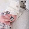 Sweet Bowknot Dog Sweater Dress; Winter Warm Pet Clothes; Costume For Small Medium Large Dog & Cat - Pink - L