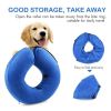 Soft Dog Cone Collar for After Surgery - Inflatable Dog Neck Donut Collar - Elizabethan Collar for Dogs Recovery - CQLQ01 Blue Velcro - S