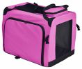 Pet Life 'Hounda Accordion' Metal Framed Soft-Folding Collapsible Dual-Sided Expandable Pet Dog Crate - Pink - X-Large