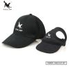 Adjustable Buckle Design Outdoor Wear-Resistant Dog Cap Pet Hat With Ear Holes Dog Sport Baseball For Sun Protection parent-child hat - Black 1 - M