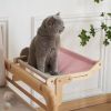 One-Step Cat Bed for Window sill & Bedside;Cat Window Perches ; Sliding Clamping Slot Adjustment Cat Hammock - Grey&Yellow