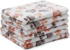 Pack of 2 Blankets Super Soft Fluffy Premium Fleece Pet Blanket Flannel Throw for Dog Puppy Cat Paw - White - Small (Pack of 2)