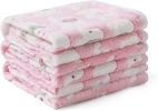 1 Pack 2 Blankets Super Soft Fluffy Premium Cute Elephant Pattern Pet Blanket Flannel Throw for Dog Puppy Cat - Pink - Large (Pack of 2)