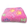 Soft and Fluffy High Quality Pet Blanket Cute Cartoon Pattern Pet Mat Warm and Comfortable Blanket for Cat and Dogs Pet Supplies - Pink bones - middle