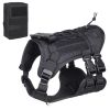 Universal Outdoor Dog Harness With Pet Leash And Snap Shackle Hitched Loop For Dogs - black set with bag - M