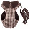 Pet Life Luxe 'Houndsome' 2-In-1 Mesh Reversible Plaided Collared Adjustable Dog Harness-Leash - Large