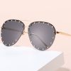 Frameless Sunglasses Cross border Punk Personality Rivets Sunglasses Fashion Toad Sunglasses - Gold framed grey chip