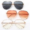 Frameless Sunglasses Cross border Punk Personality Rivets Sunglasses Fashion Toad Sunglasses - Gold framed grey chip