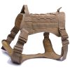 Tactical Dog Harness Pet Training Vest Dog Harness And Leash Set For Large Dogs German Shepherd K9 Padded Quick Release Harness - Brown Harness - XL