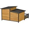 47.2 ' Large Wooden Dog House Outdoor, Outdoor & Indoor Dog Crate, Cabin Style, With Porch - Brown