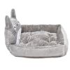 Fashion House Cartoon-Design Sofa Soft Warm Cotton Nest Pet Dog Beds Puppy Kennel - Grey - L