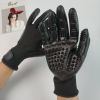 Pet Hair Removal Gloves; Pet Grooming Gloves; Bathing; Hair Remover Gloves; Gentle Brush for Cats; Dogs; and Horses - green - NO.9