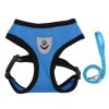 Reflective Pet Harness And Leash Set For Dog & Cat; Adjustable No Pull Dog Harness With Soft Mesh - Blue - M