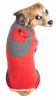 Pet Life Active 'Warm-Pup' Heathered Performance 4-Way Stretch Two-Toned Full Body Warm Up - Red - Small